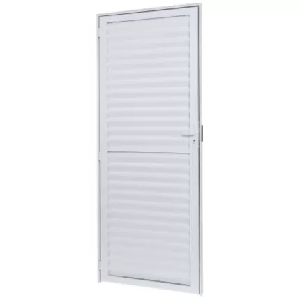 Porta Laminada Branca Cristal 210X80 ALUMÍNIO